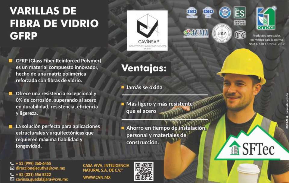 GFRP rod. Never rusts, lighter and stronger than steel. Saves installation time, labor, and construction costs. For structural and architectural applications.