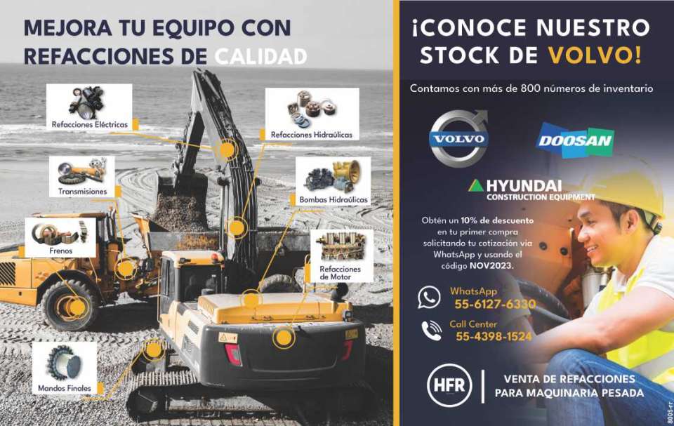 Venta de Refacciones para Maquinaria Pesada. Mejora tu Equipo con Refacciones de Calidad. ! Conoce Nuestro Stock de VOLVO ¡ Contamos con mas de 800 numeros de inventario. VOLVO - DOOSAN - HYUNDAI Venta de Refacciones para Maquinaria Pesada. Mejora tu Equipo con Refacciones de Calidad. ! Conoce Nuestro Stock de VOLVO ¡ Contamos con mas de 800 numeros de inventario. VOLVO - DOOSAN - HYUNDAI