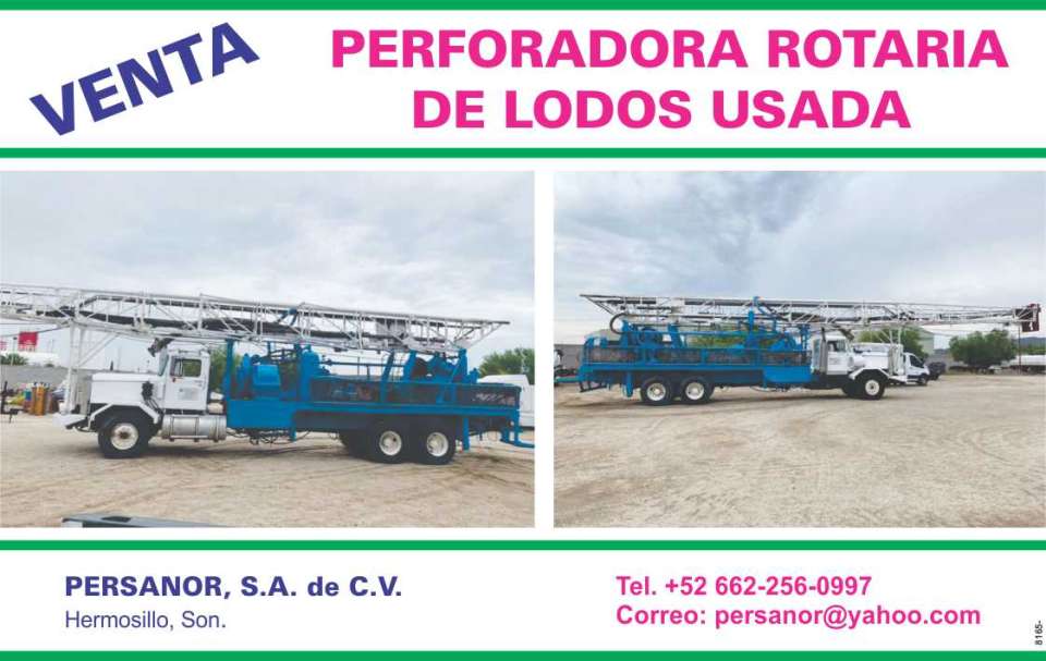 En venta perforadora rotaria de lodos usada, ubicada en Hermosillo, Son. En venta perforadora rotaria de lodos usada, ubicada en Hermosillo, Son.