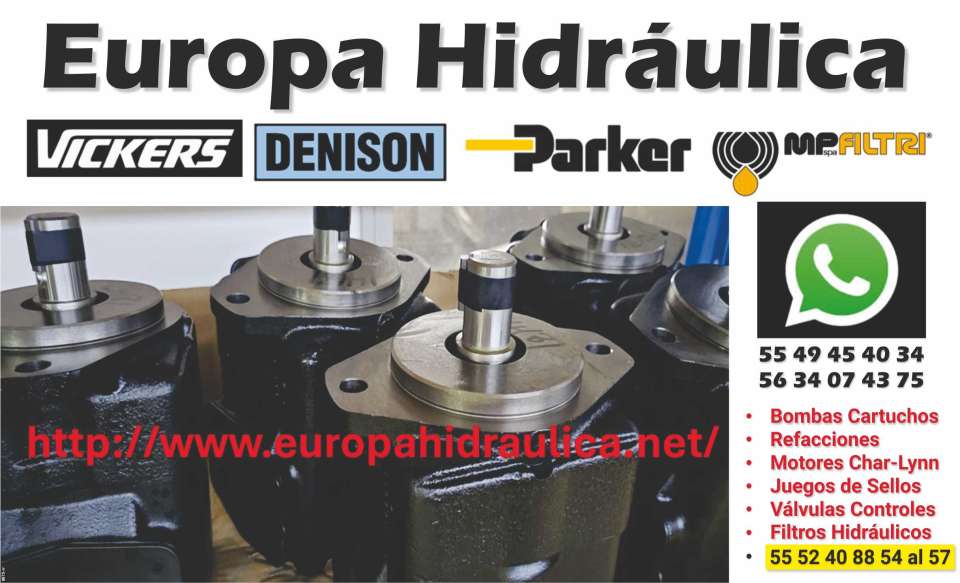 Europa Hidraulica * Bombas cartuchos * Refacciones * Motores - Char-Lynn * Juegos de Sellos * Valvulas Controles * Filtros Hidraulicos Europa Hidraulica * Bombas cartuchos * Refacciones * Motores - Char-Lynn * Juegos de Sellos * Valvulas Controles * Filtros Hidraulicos