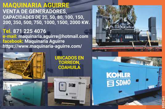 Venta de generadores, capacidad desde 20 hasta 2000 KW, abiertos o de caseta acustica. Venta de generadores, capacidad desde 20 hasta 2000 KW, abiertos o de caseta acustica.